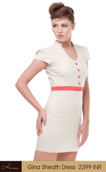 India Fashion online beige neutral dress fitted