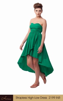 Delhi India fashion onlineemerald green assymetric dress